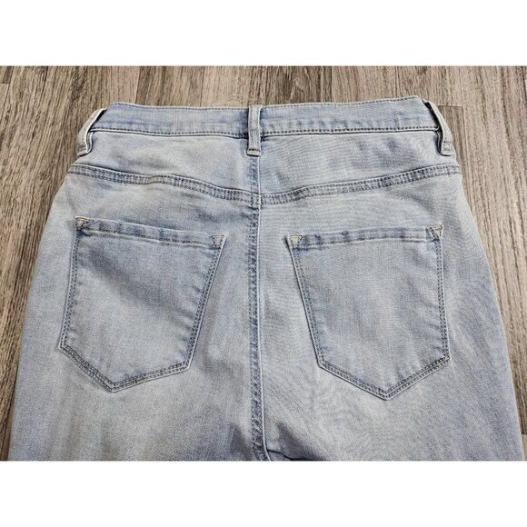 Refuge Jeans Womens 6 Light Wash Distressed Skinny Raw Hem Stretch Denim Ankle - Picture 3 of 10